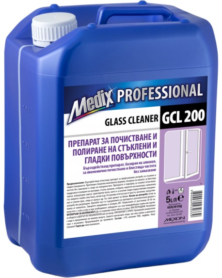 Medix Professional GCL 200 – Препарат за почистване и полиране на стъкло 5 л