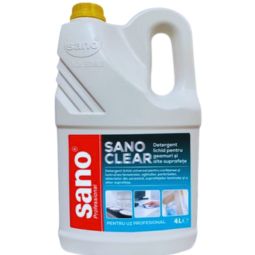 Sano Clear – Препарат за почистване на стъкла и гладки повърхности, 4 L