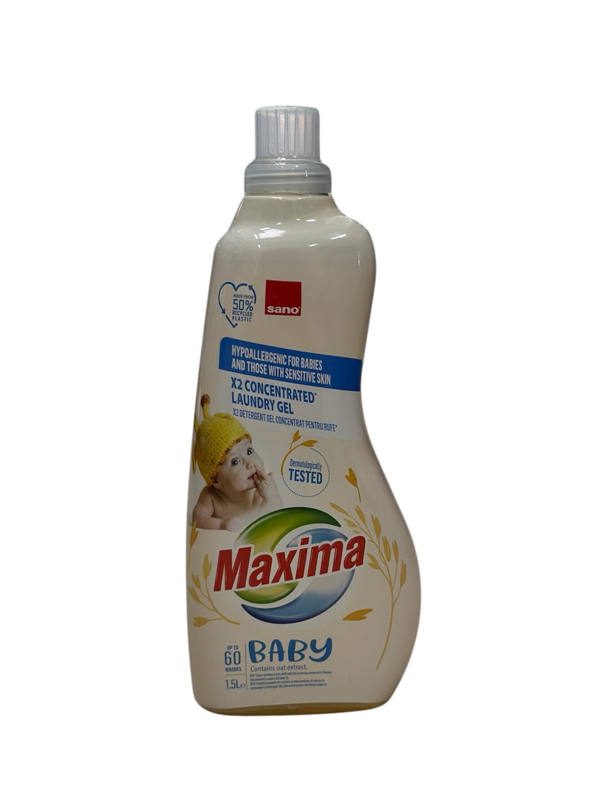 Sano Maxima Baby Oat – Ултра концентриран гел за пране, 1.5 л (60 пранета)